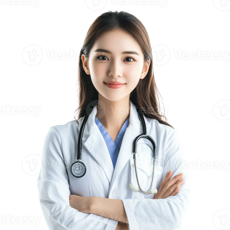 Confident medical professional smiling with pride png