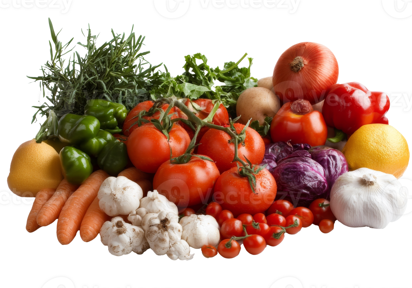 Fresh vegetables arranged beautifully on a table png