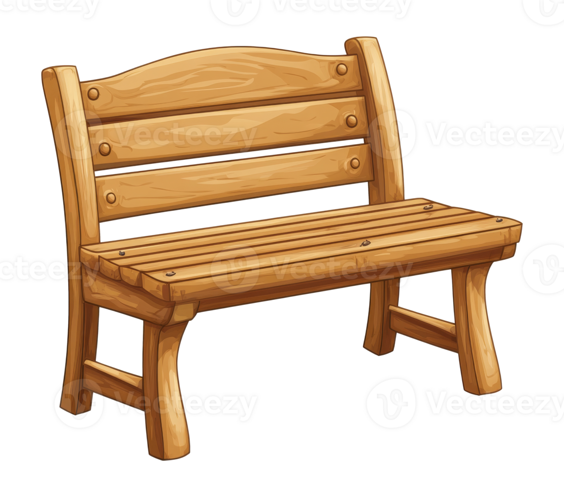 Wooden bench ideal for outdoor relaxation spaces png