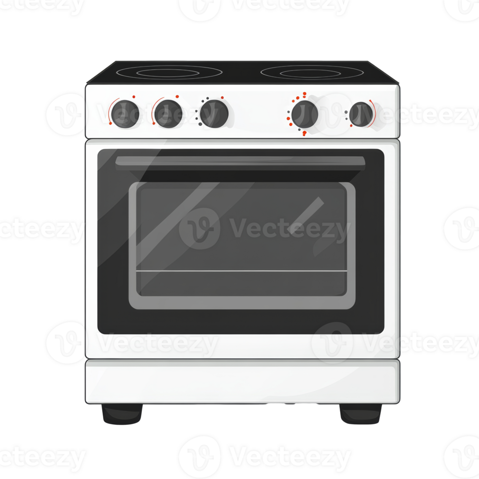 cucinando stufa con quattro bruciatori e forno davanti png