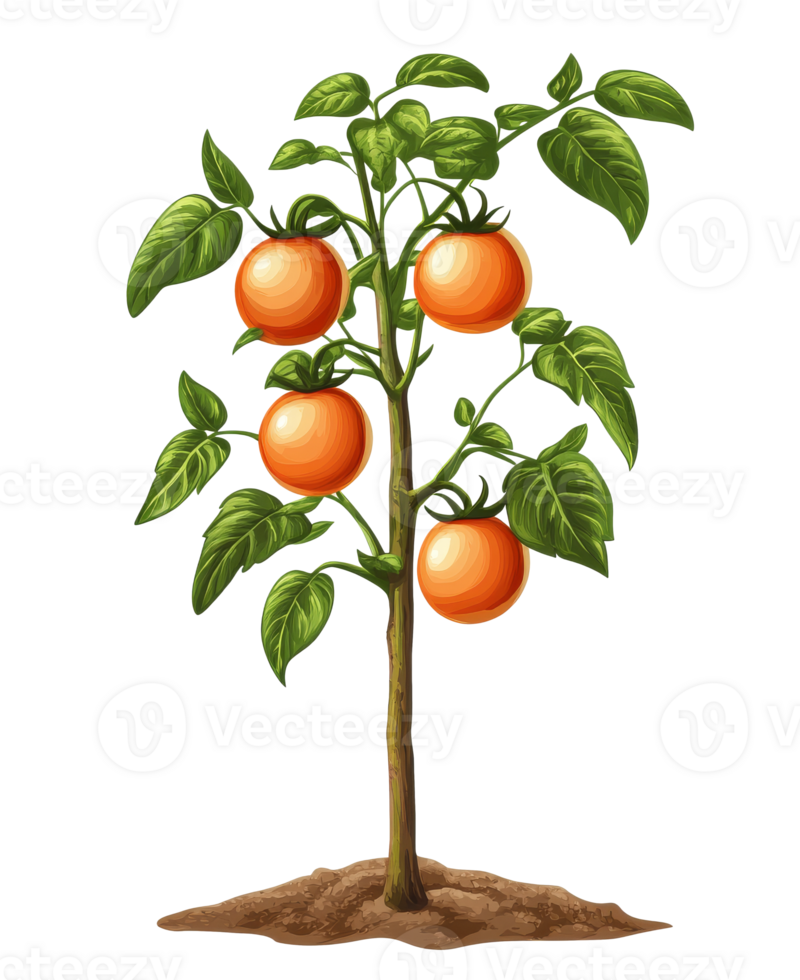 Growing orange tree with ripe oranges on branches png