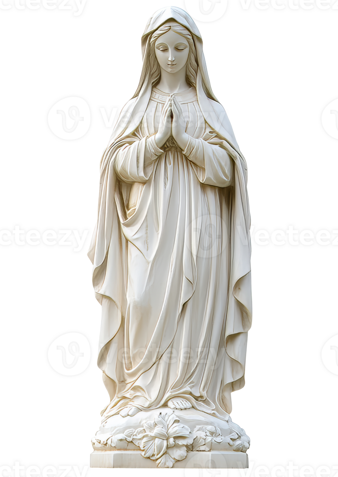 Serene statue with hands clasped png