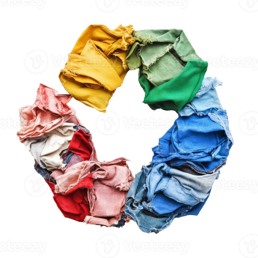 Colorful fabric in a circle png