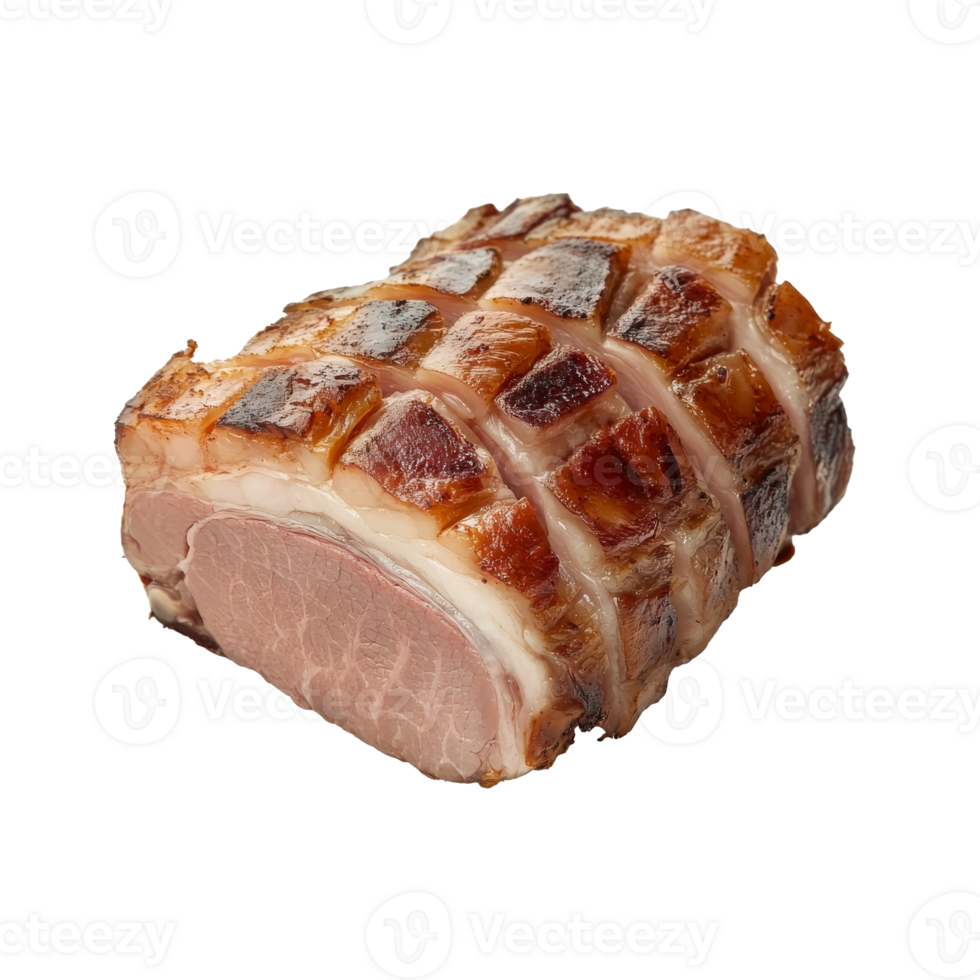 Deliciously roasted pork belly with crispy skin png