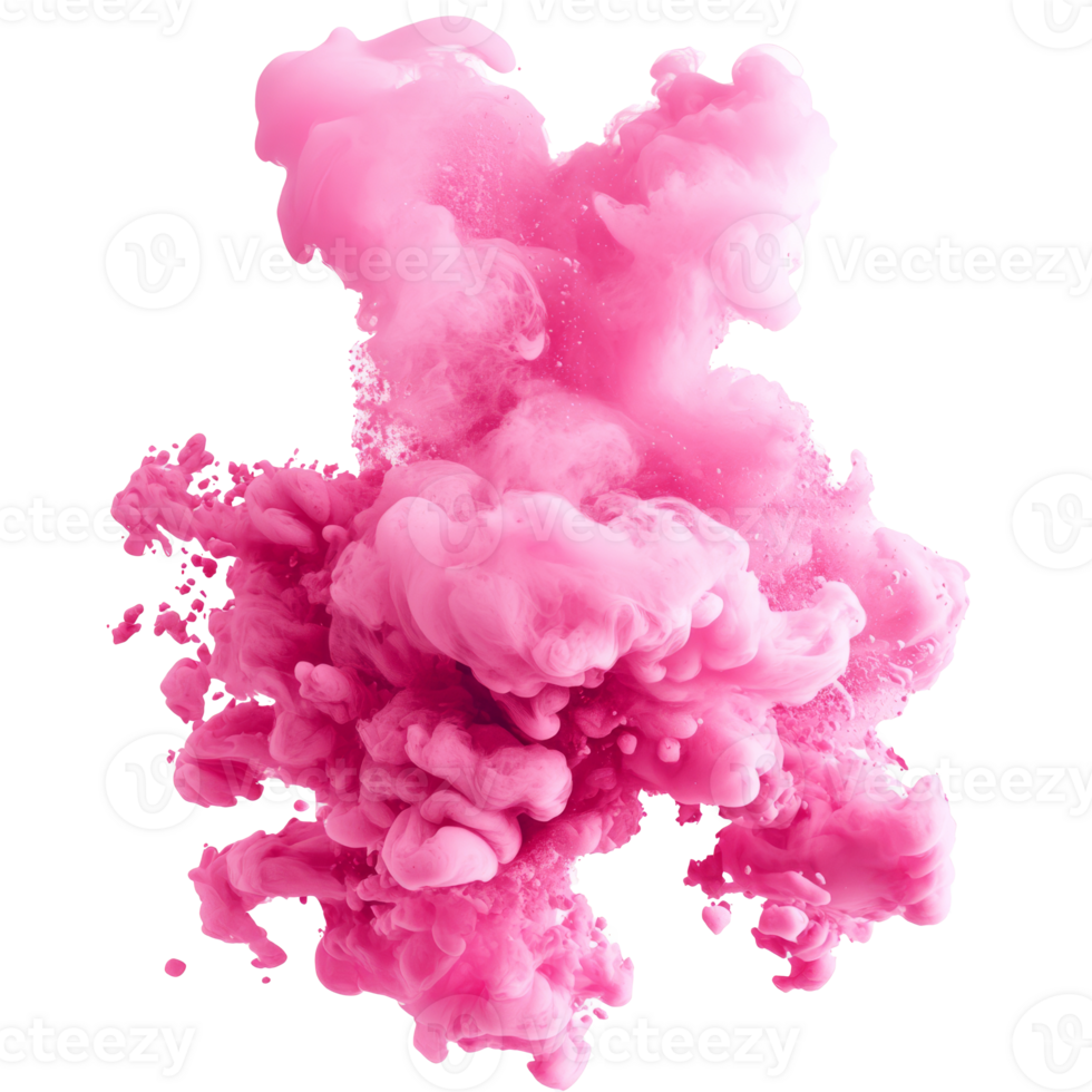 Vibrant pink cloud of smoke in creative display png