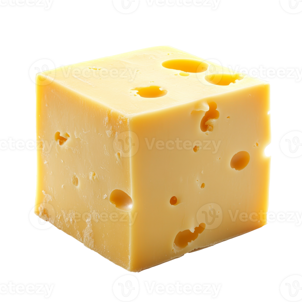 Block of cheese on a white background png