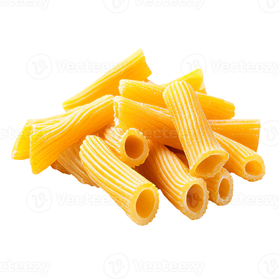 Rigatoni pasta arranged in a neat pile for cooking png