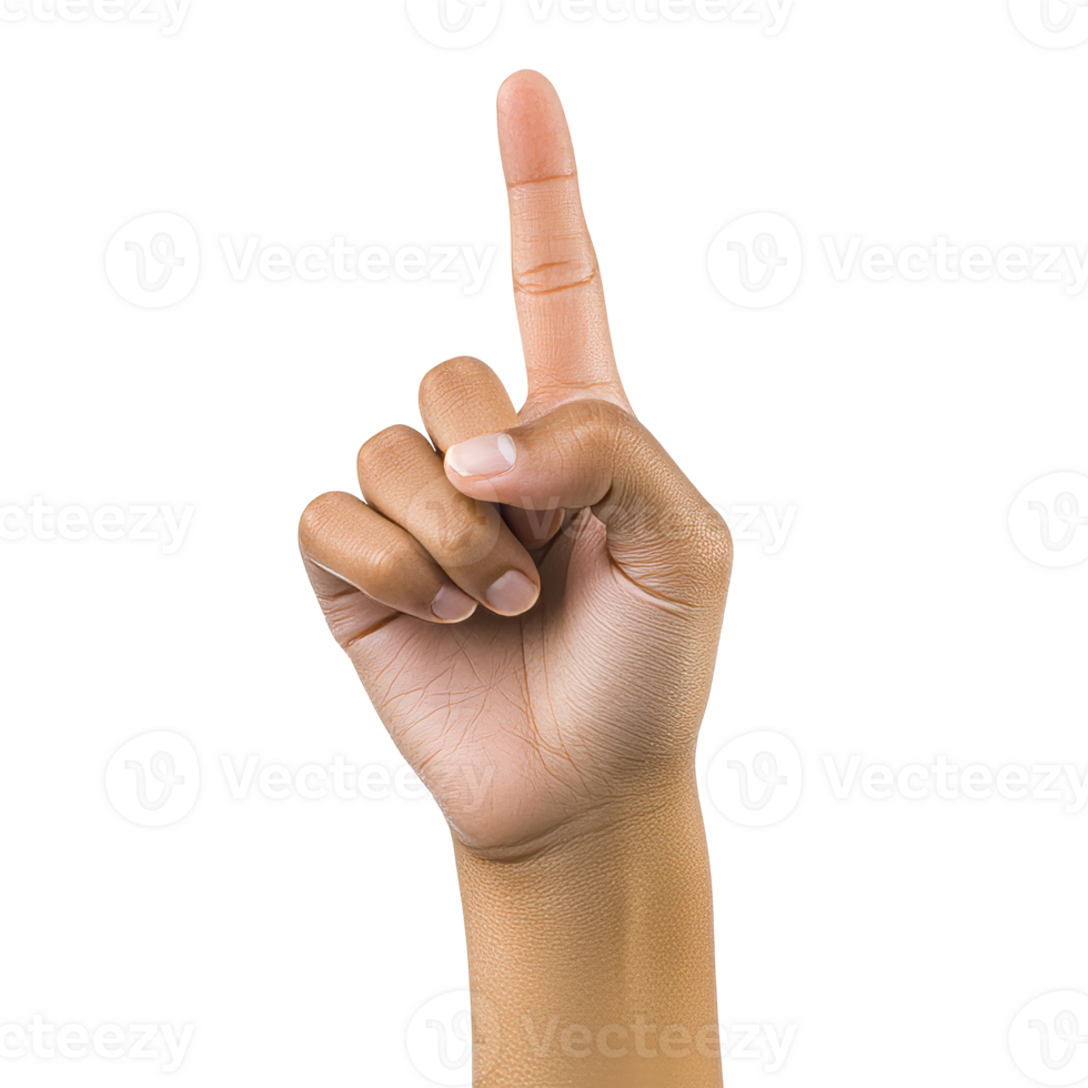 Hand gesture signaling one png