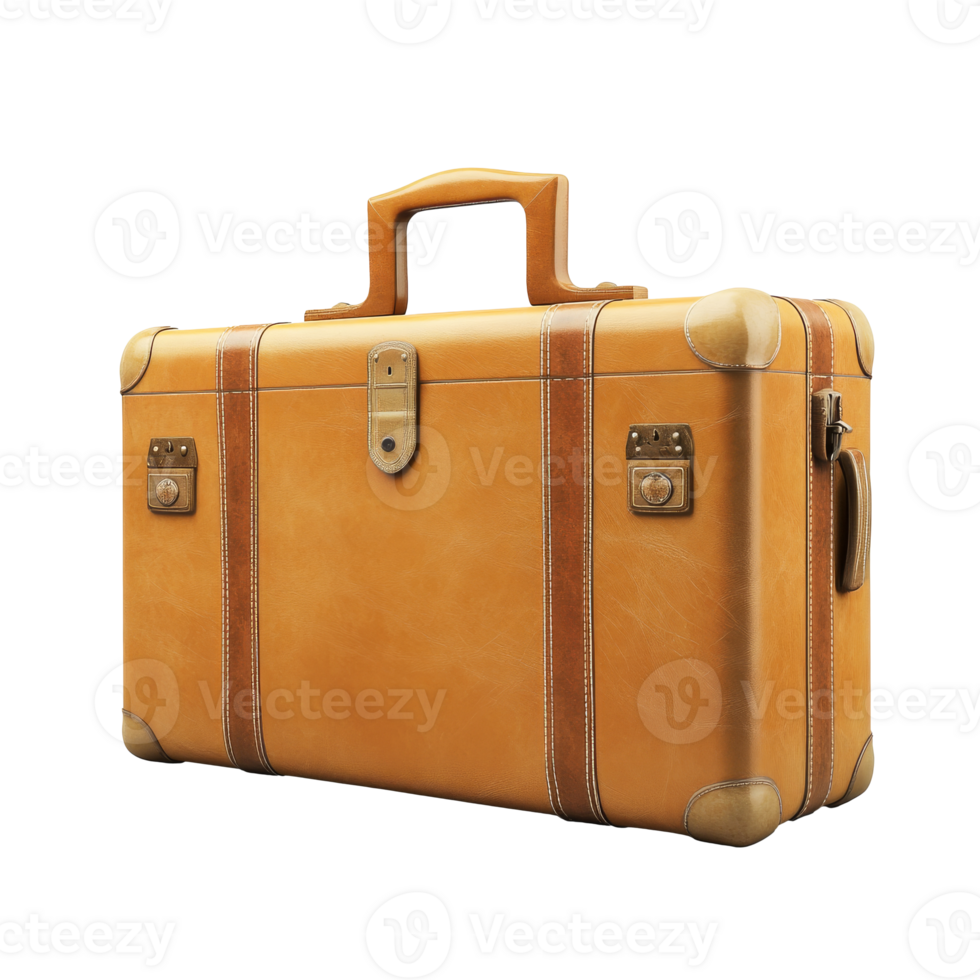 Leather suitcase ready for adventures png