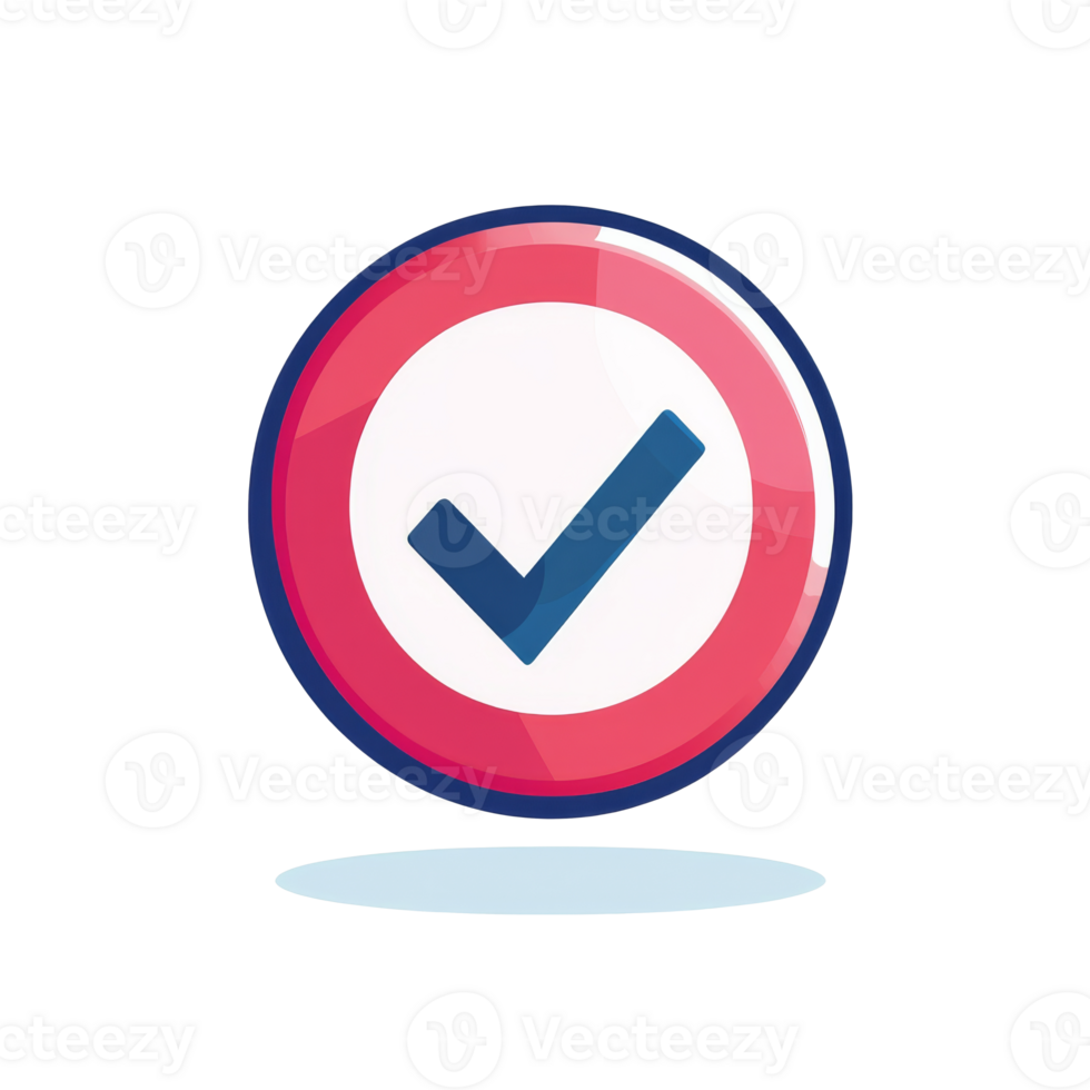 Check mark symbol in a vibrant circular design png