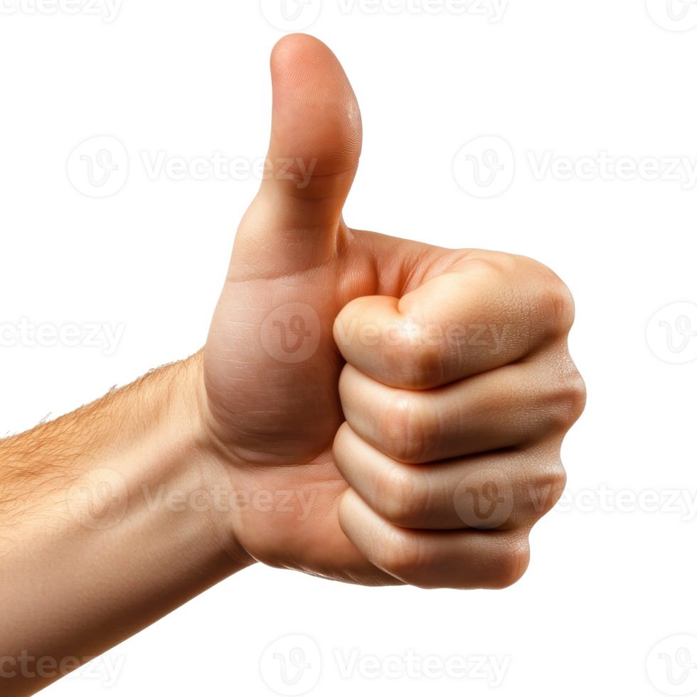 Hand with thumbs up for support png