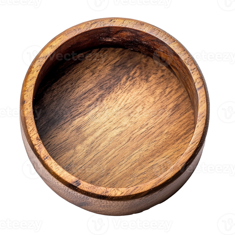 Crafted wooden bowl with natural details png