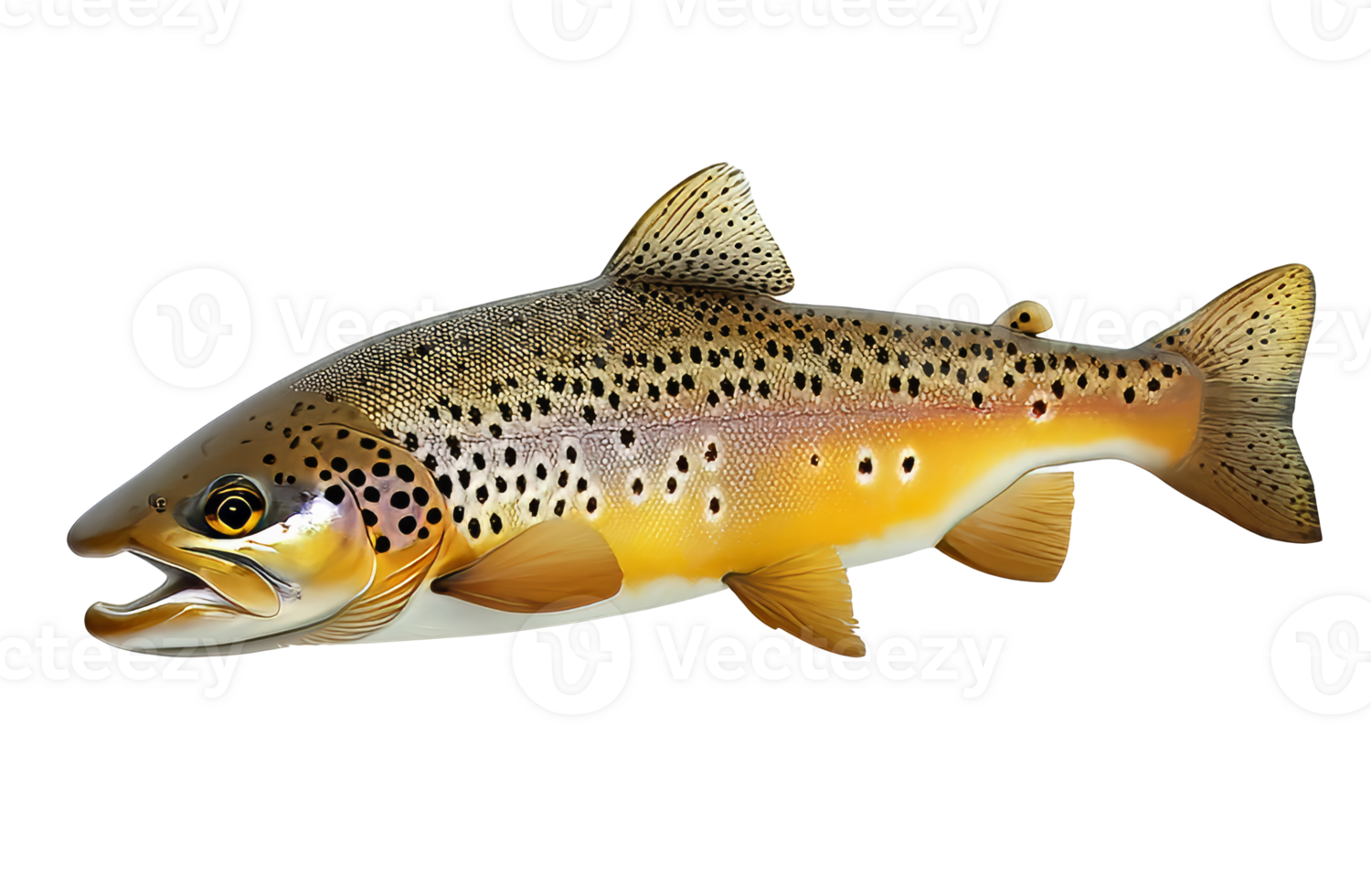 Life like replica of a brown trout fish model png