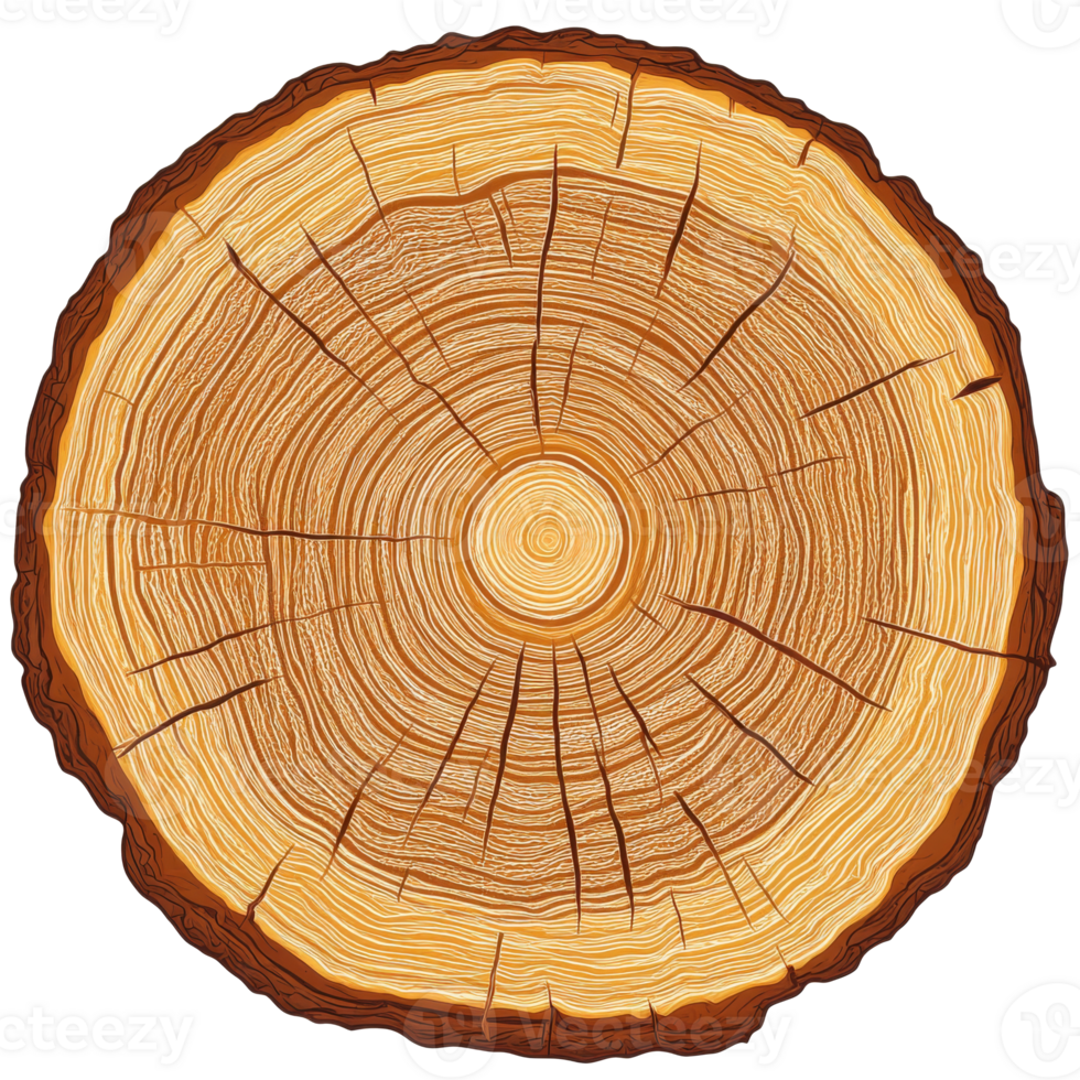 Tree stump with visible growth rings png
