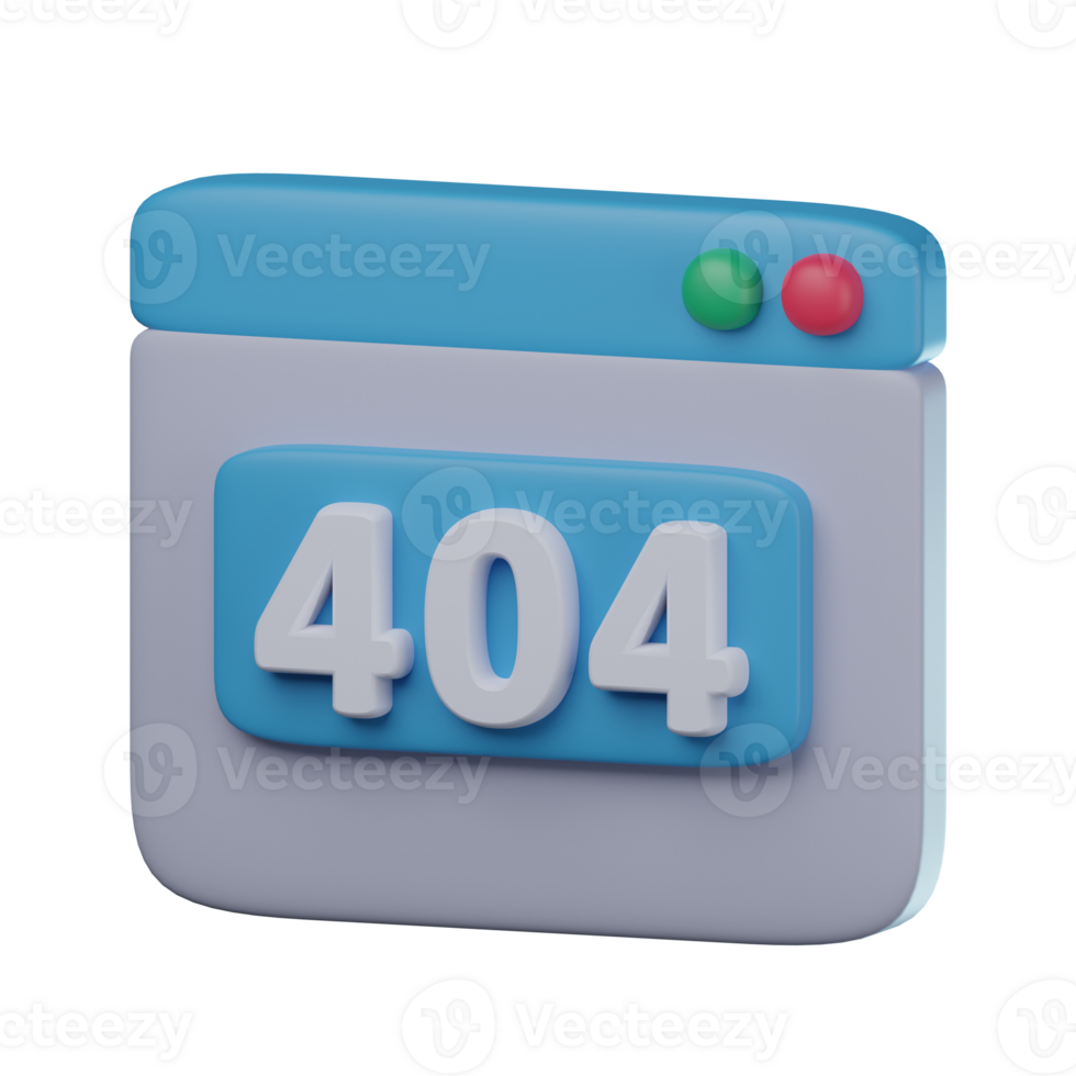3D 404 Not Found Transparent Icon Illustration png