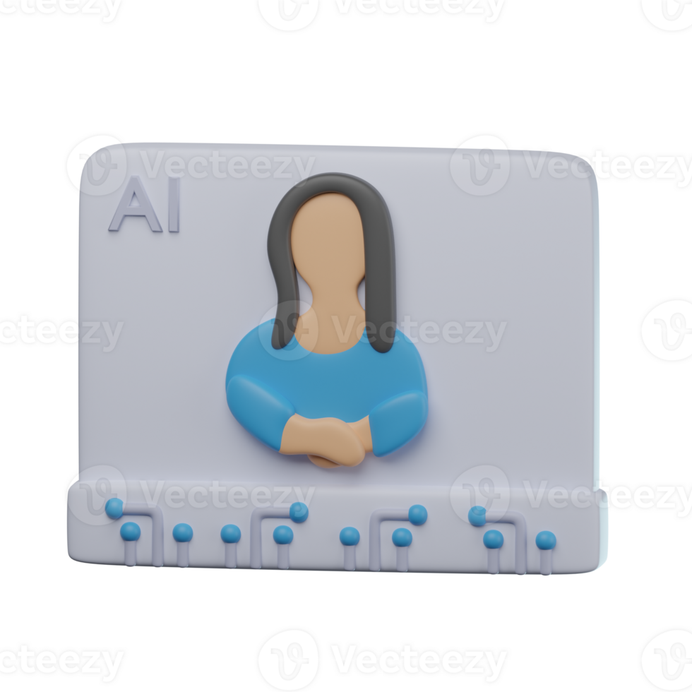 3D AI Art Transparent Icon Illustration png