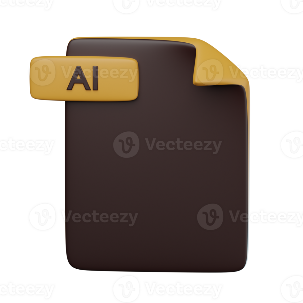 3D AI File Transparent Icon Illustration png