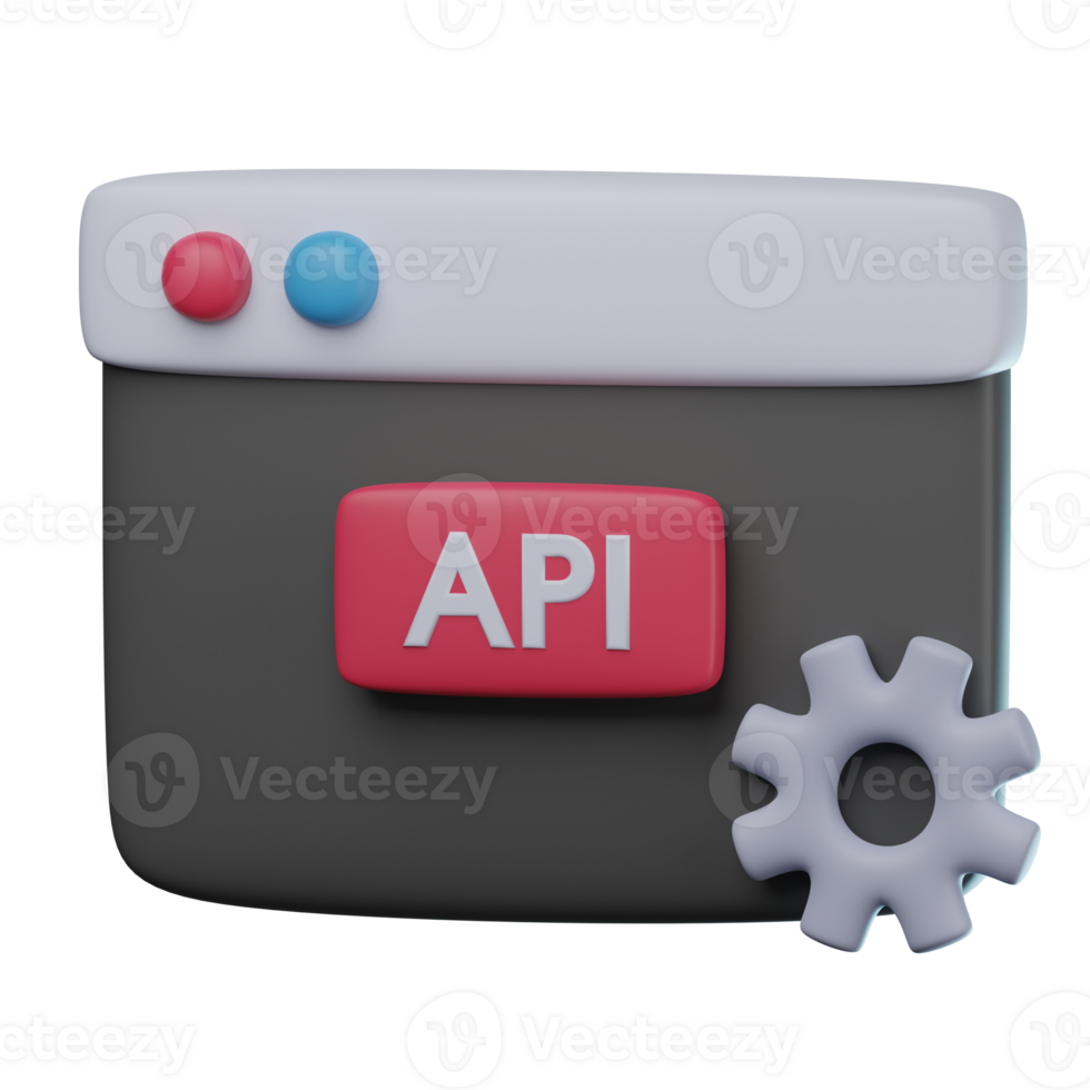 3D API Transparent Icon Illustration png
