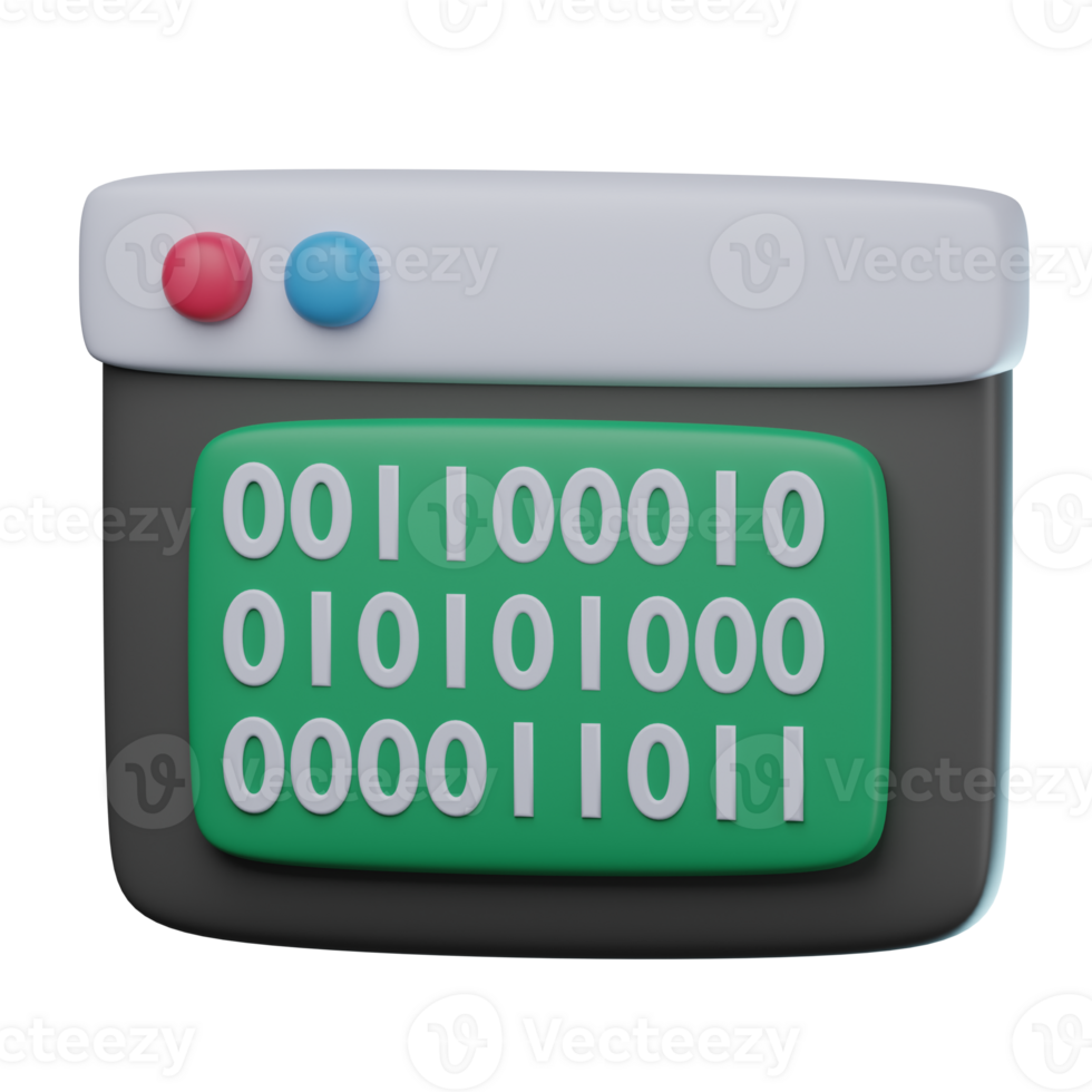 3D Binary Code Transparent Icon Illustration png
