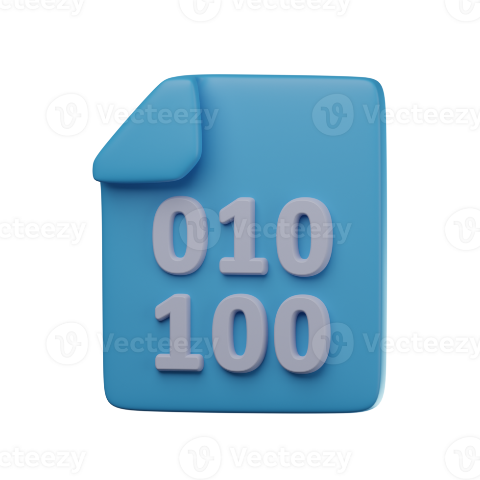 3D Binary Code Transparent Icon Illustration png