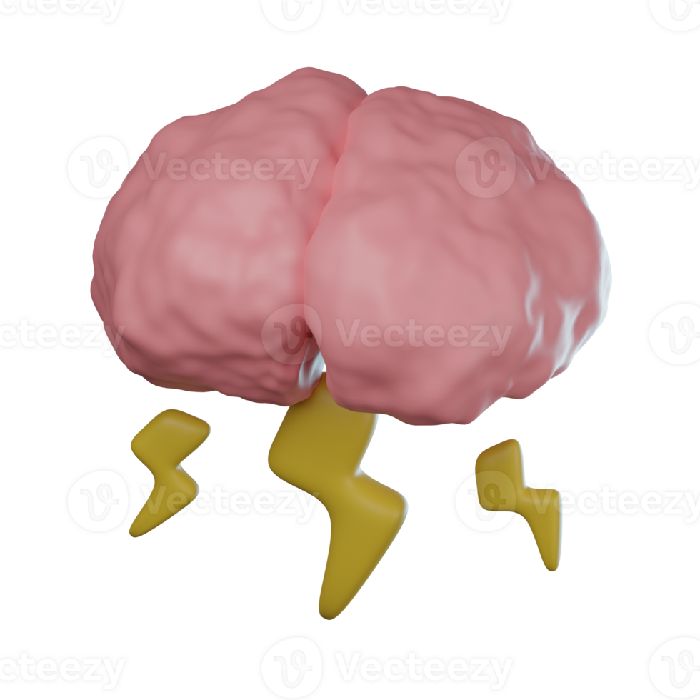 3D Brainstorm Transparent Icon Illustration png