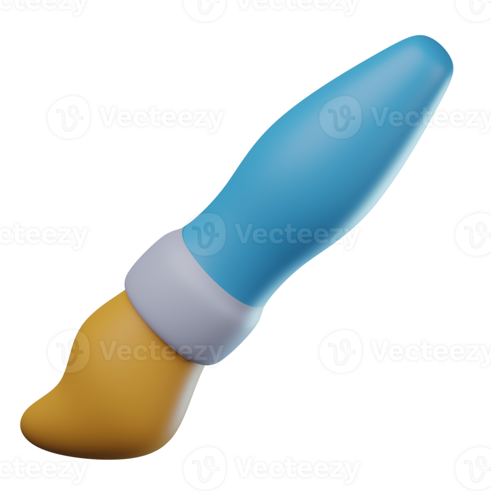 3D Brush Transparent Icon Illustration png