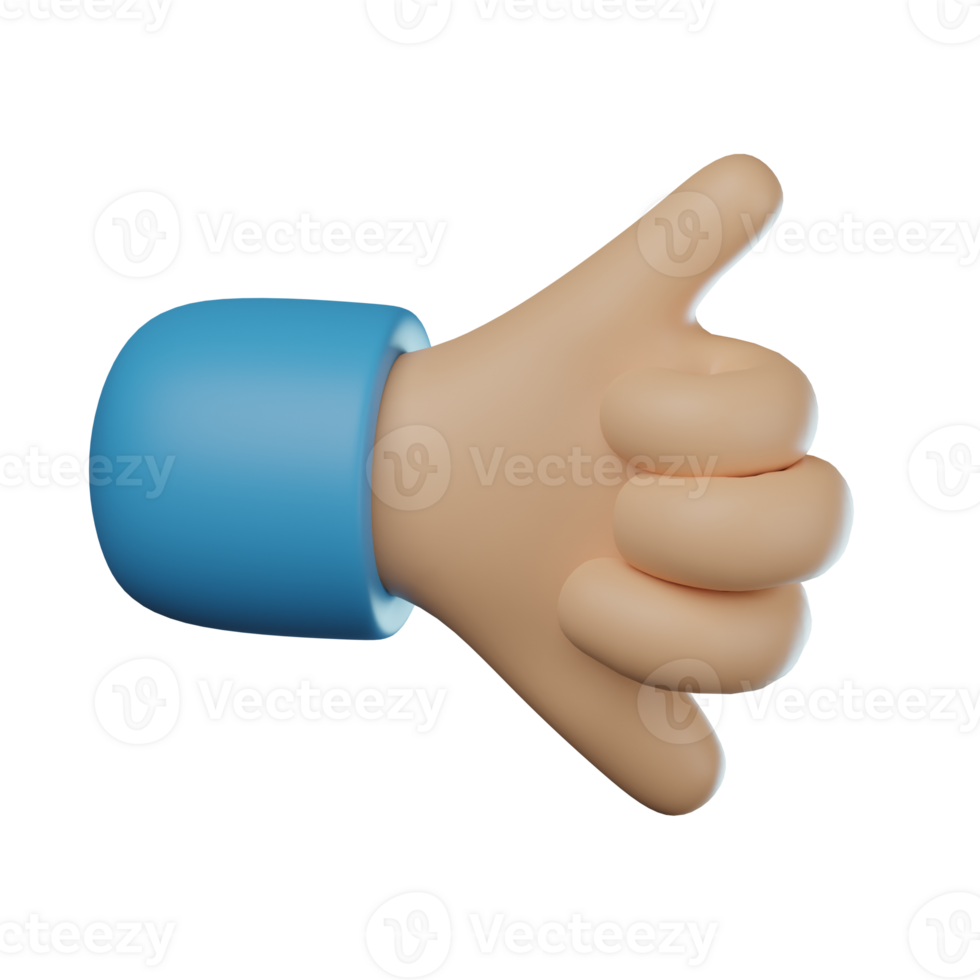 3D Call Me Hand Gesture Transparent Icon Illustration png
