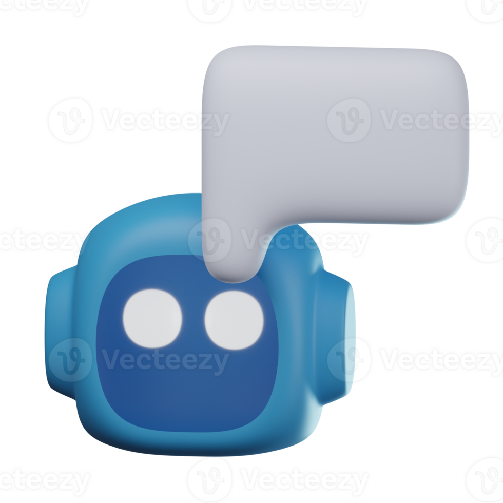3D Chat Bot Transparent Icon Illustration png