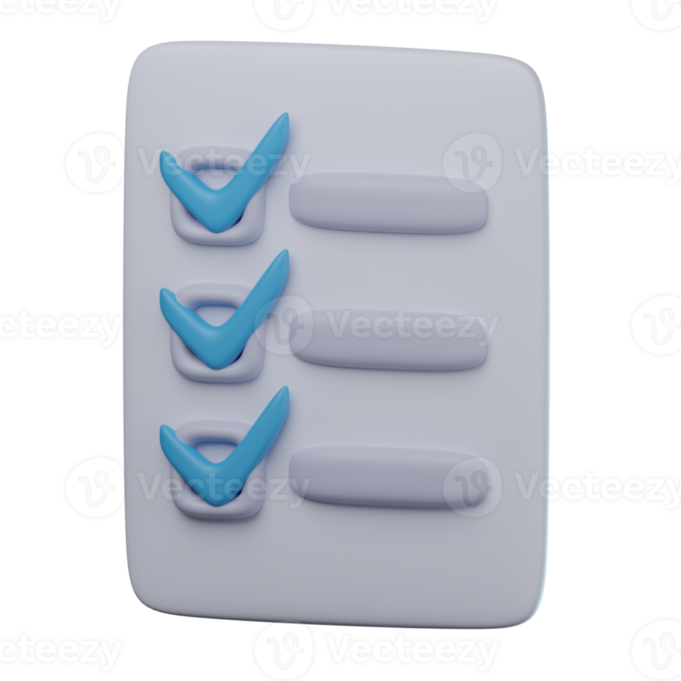 3D Checklist Transparent Icon Illustration png