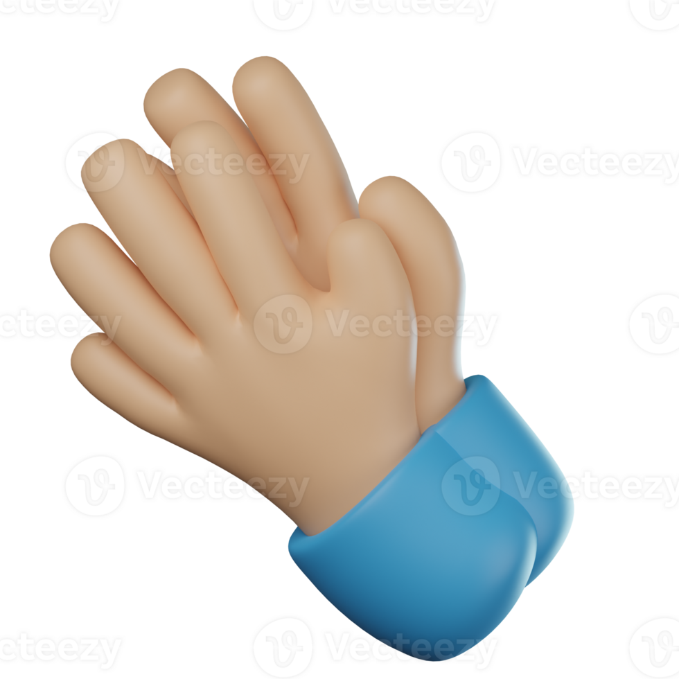 3D Clap Hand Gesture Transparent Icon Illustration png