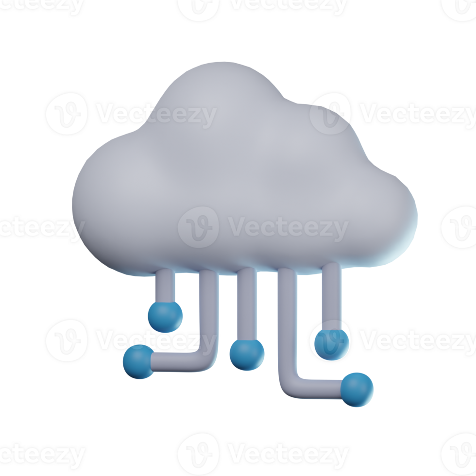 3D Cloud Storage Transparent Icon Illustration png