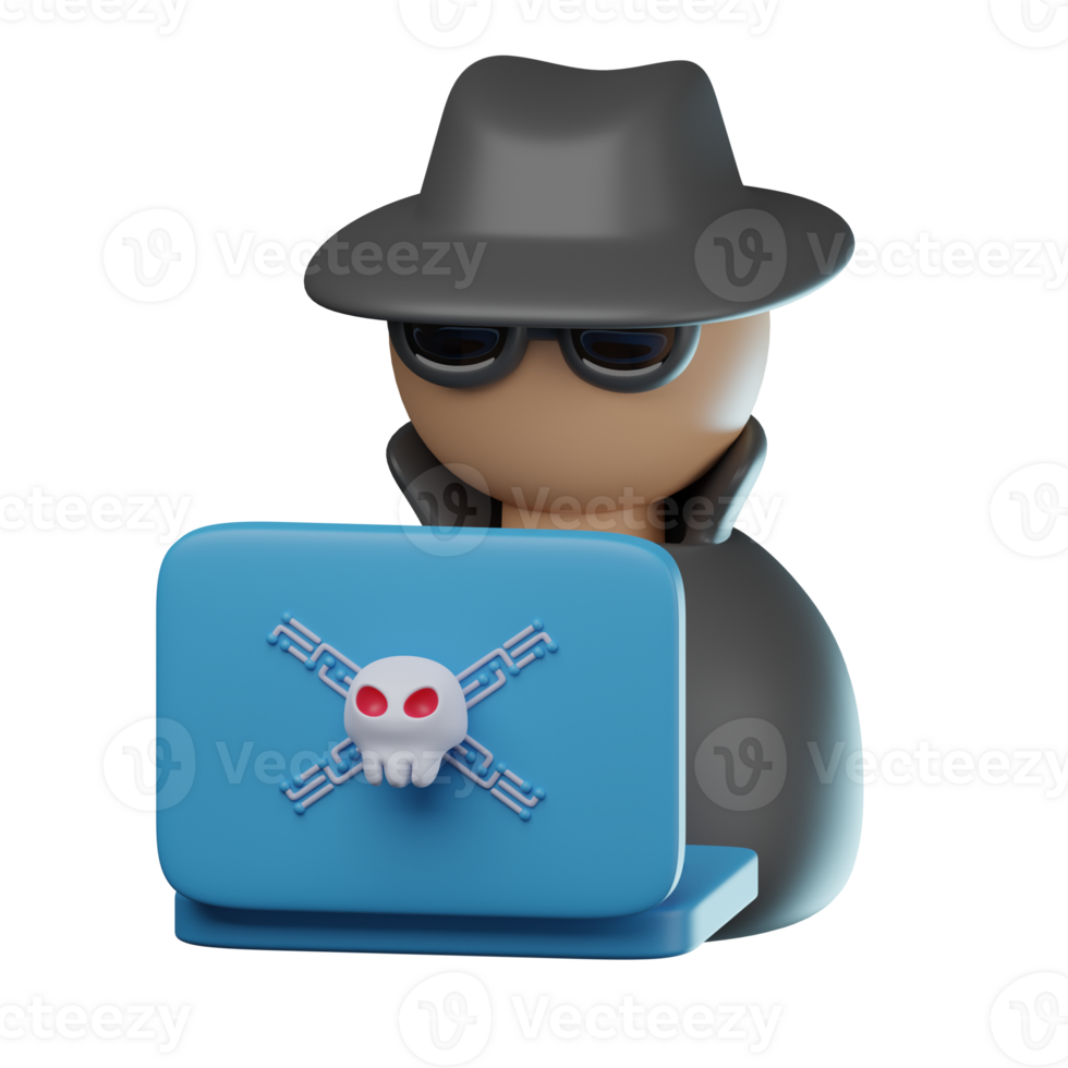 3D Cyber Spy Transparent Icon Illustration png