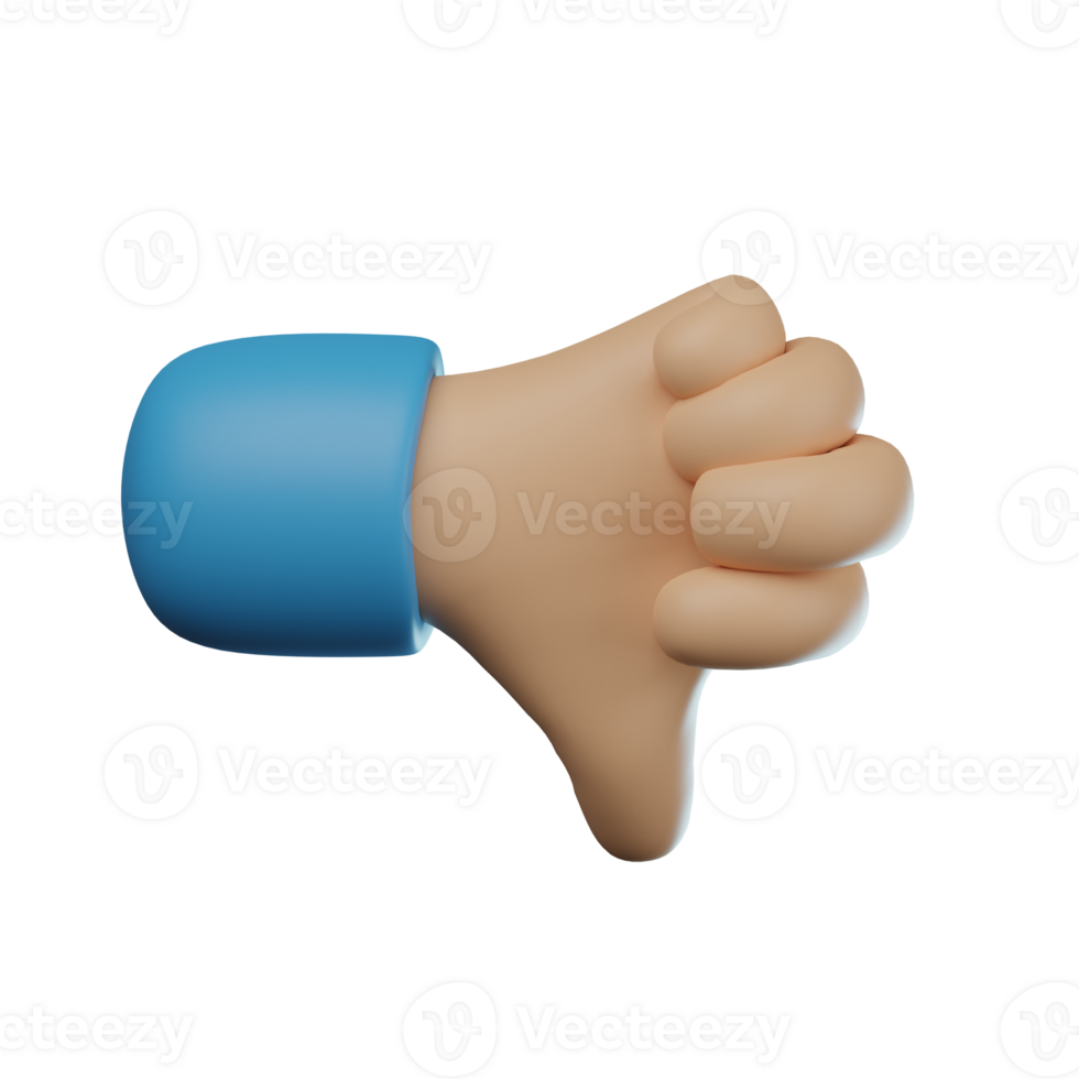 3D Dislike Hand Gesture Transparent Icon Illustration png