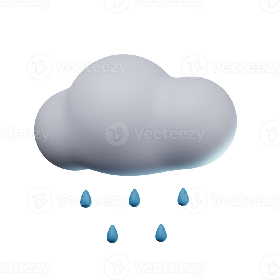 3D Drizzle Transparent Icon Illustration png