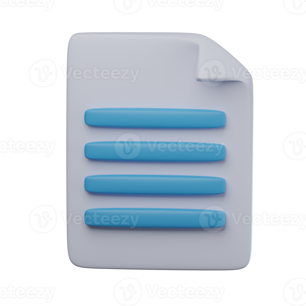 3D Document Transparent Icon Illustration png