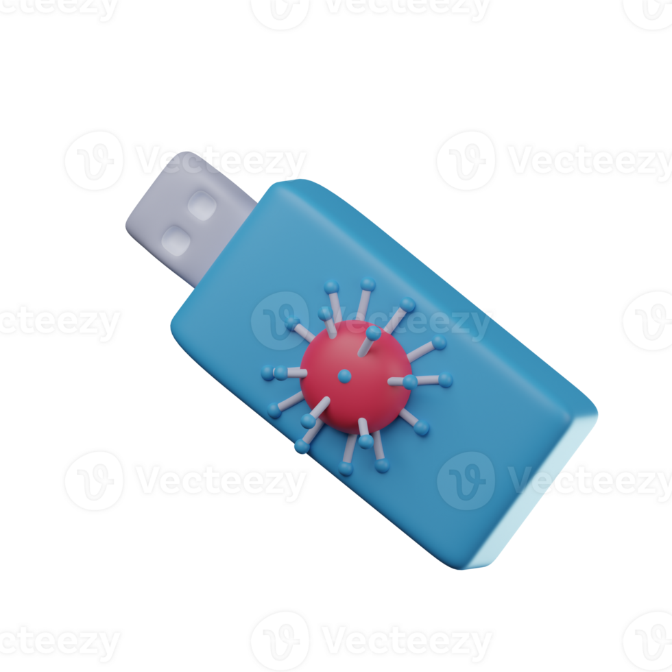 3D Flashdisk Virus Transparent Icon Illustration png
