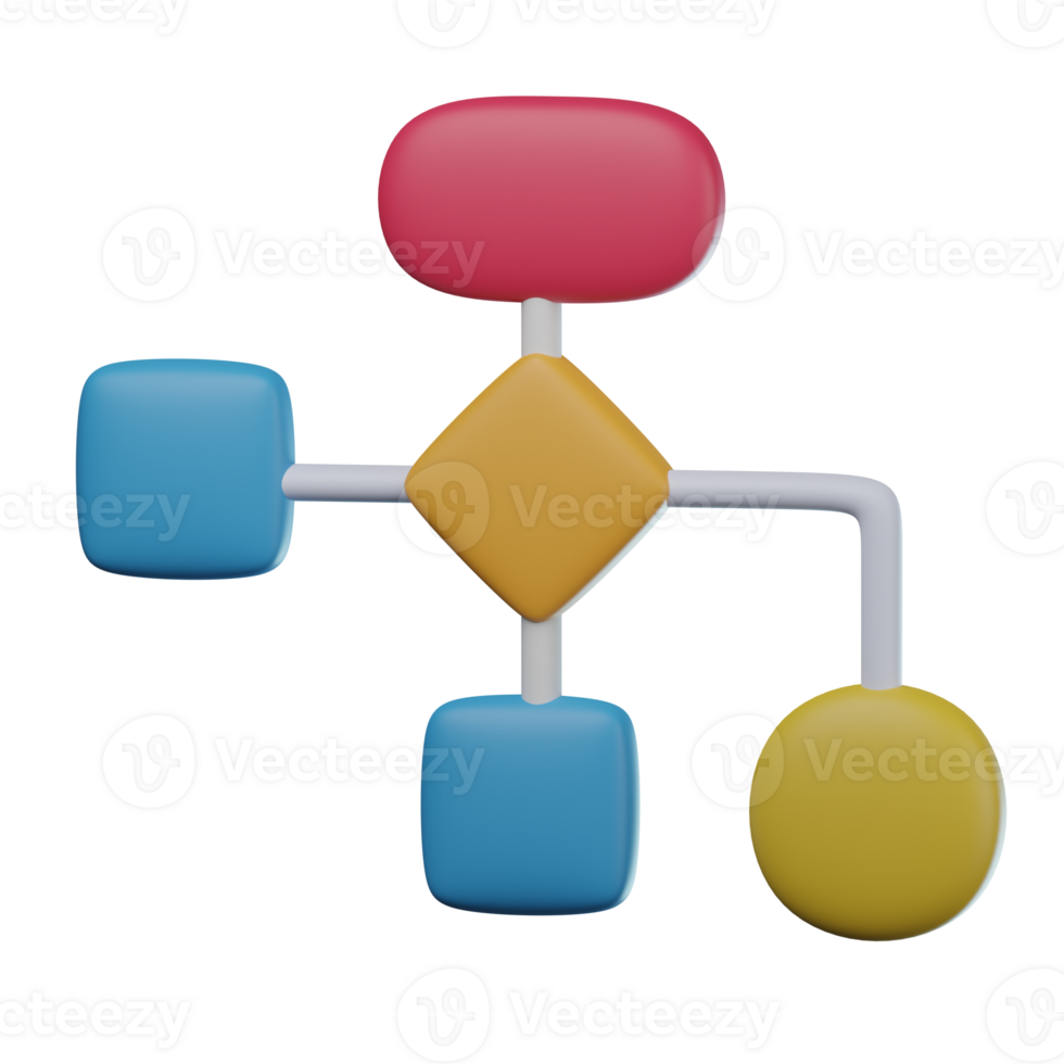 3D Flowchart Transparent Icon Illustration png