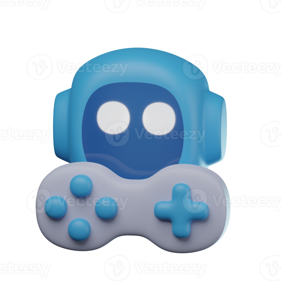 3D Gaming Bot Transparent Icon Illustration png
