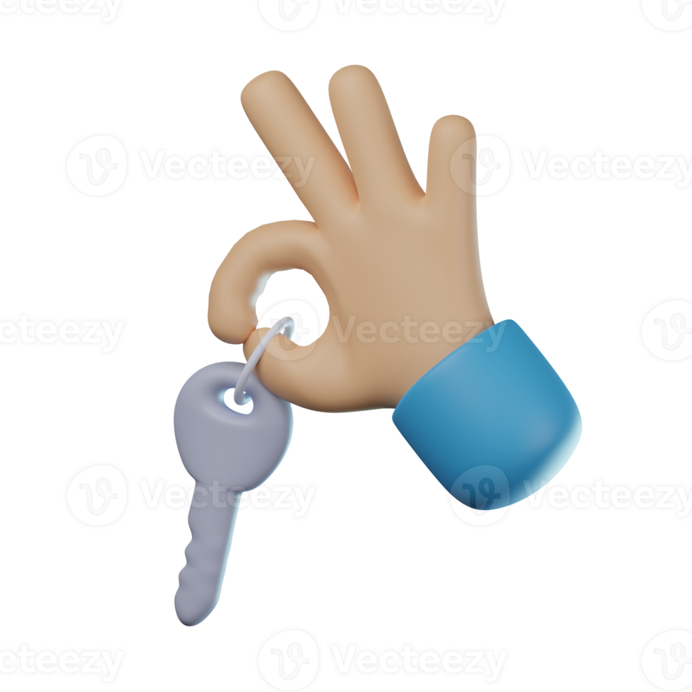 3D Giving Key Transparent Icon Illustration png