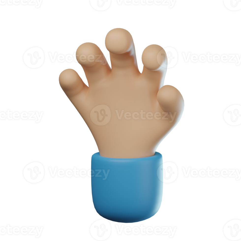 3D Grab Hand GEsture Transparent Icon Illustration png