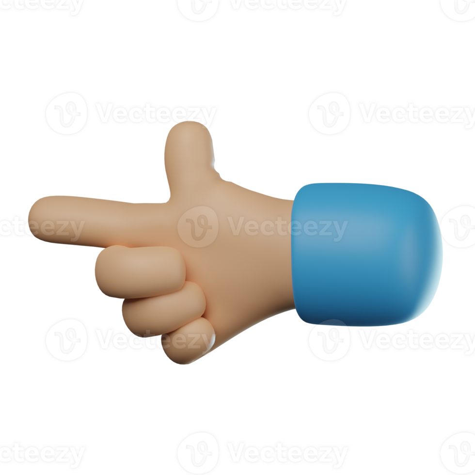 3D Gun Hand Gesture Transparent Icon Illustration png