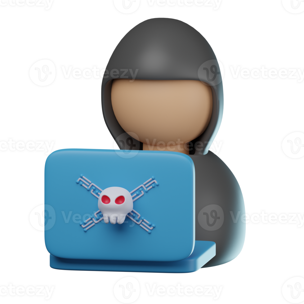 3D Hacker Transparent Icon Illustration png
