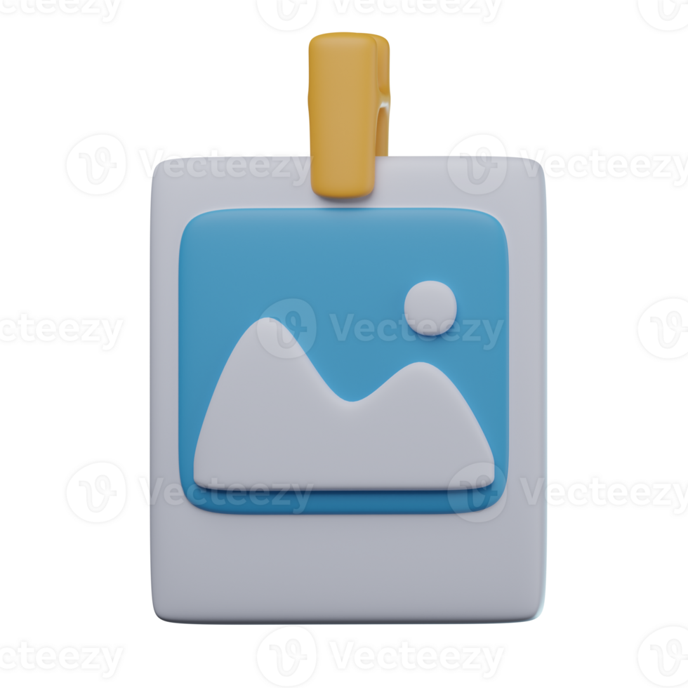 3D Hanging Photo Transparent Icon Illustration png