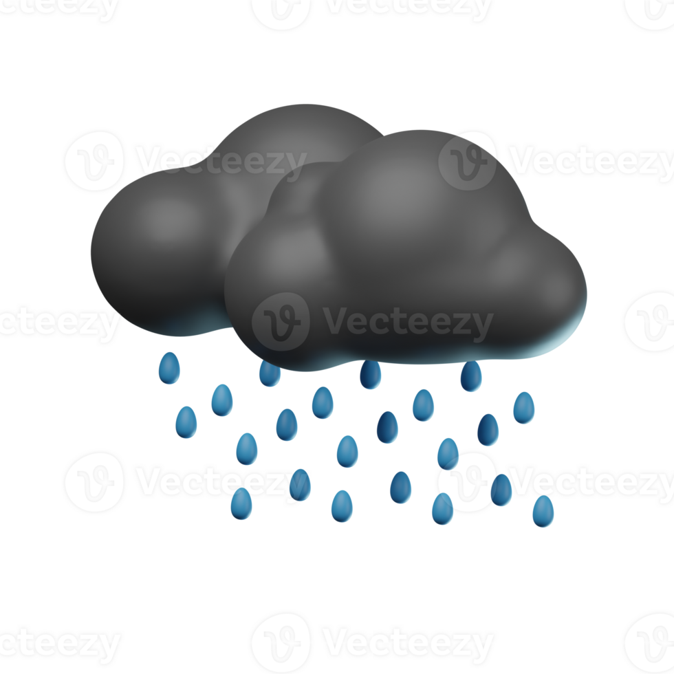 3D Heavy Rain Transparent Icon Illustration png
