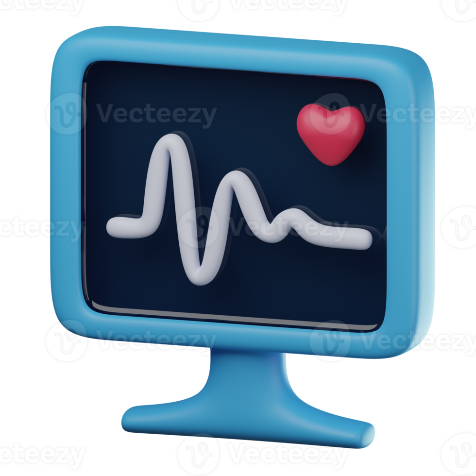 3D Heart Rate Transparent Icon Illustration png