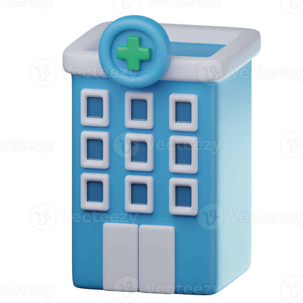 3D Hospital Transparent Icon Illustration png
