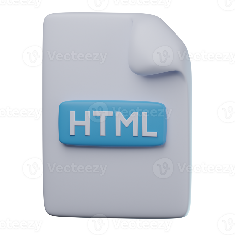 3D HTML Transparent Icon Illustration png