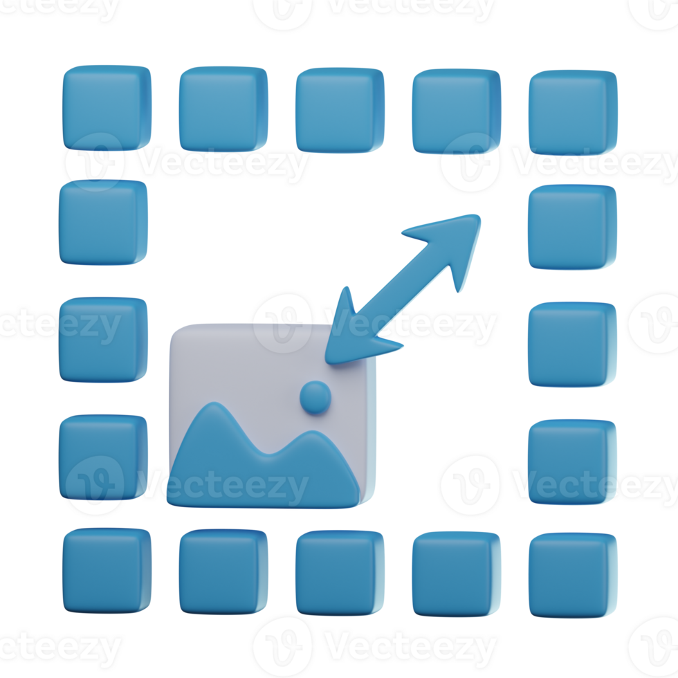 3D Image Resize Transparent Icon Illustration png