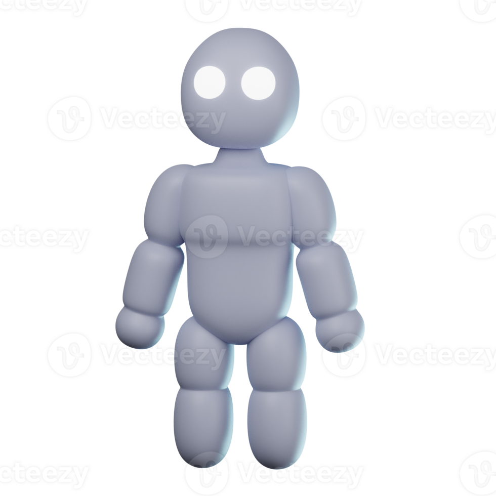 3D Humanoid Robot Transparent Icon Illustration png