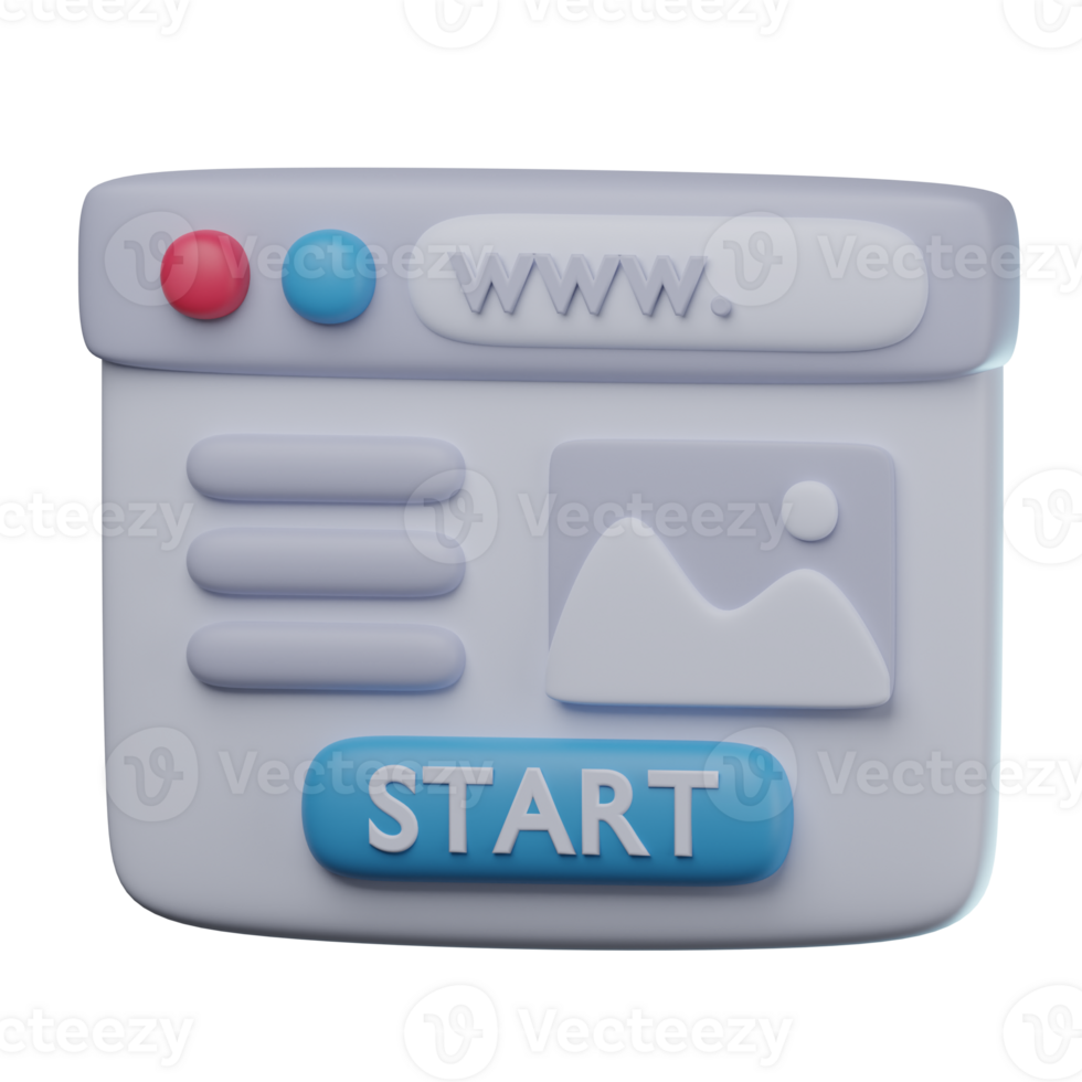3D Landing page Transparent Icon Illustration png